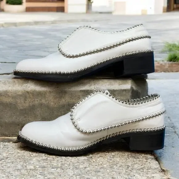 Matisse Alexa Studded Laceless Derby Vegan Leather Oxford Shoes RARE - Picture 4 of 8